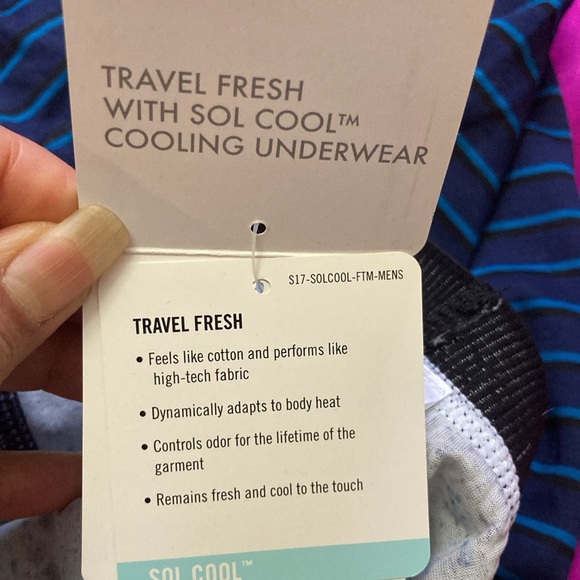 🏇 Exofficio Men's Blue Striped Boxer Briefs - Picture 5 of 6